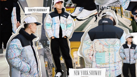 日本潮牌推地鐵路線圖羽絨