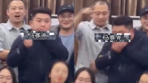 醉爆男聚餐合照中途狂嘔 前排女同事慘遭嘔吐物「洗頭」