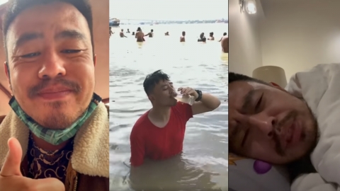 內地網紅生飲恆河水出位 確診新冠呻：不可能，我都免疫了！