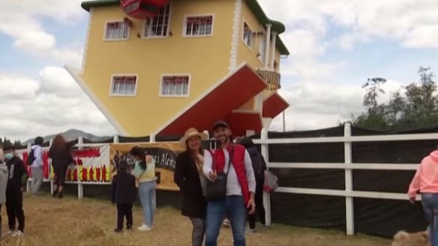 哥倫比亞自製「顛倒屋」 盼疫情下帶歡樂！暖心屋主免費開放變景點