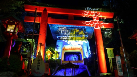 東京近郊舉行傳統燈飾投影活動