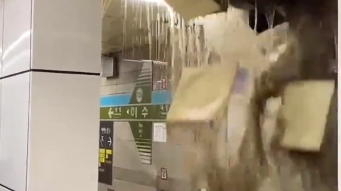 首爾遇二戰後最嚴重暴雨 洪水瀑布式湧入地鐵站驟變澤國